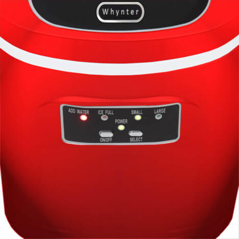 Whynter Compact Portable Ice Maker 27 lb capacity - Red