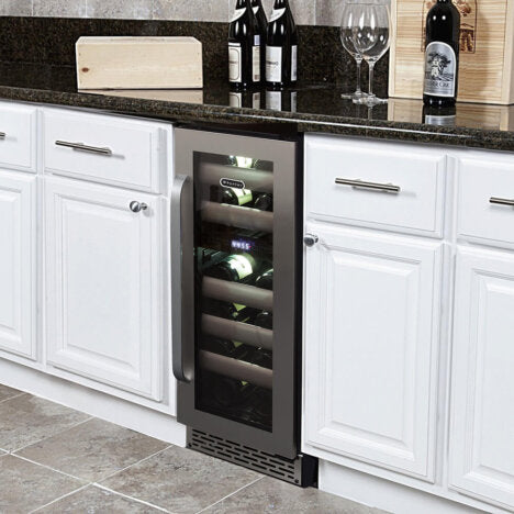 Whynter Elite 17 Bottle Seamless Stainless Steel Door Dual Zone Built-in Wine Refrigerator