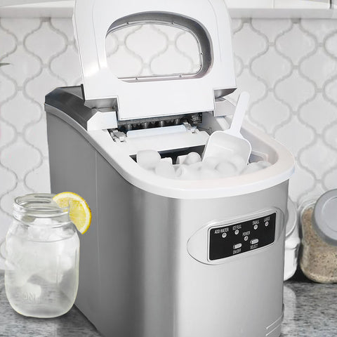 Image of Whynter Compact Portable Ice Maker 27 lb capacity - Metallic Silver